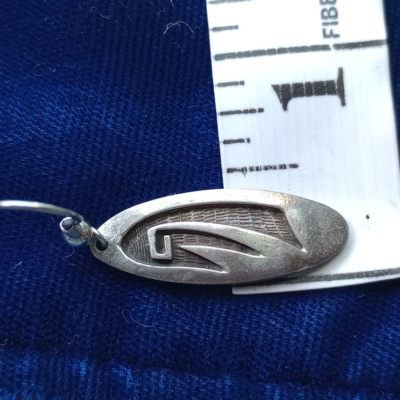 Native American Sterling Silver Overlay With Tribal Design Dangle Earrings - Picture 8 of 12